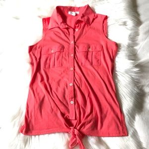 3x$25 AEROPOSTALE Tie-Front Button Up Shirt w/ Pockets M
